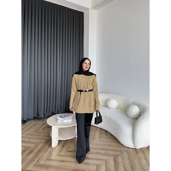 Miya Desenli Kazak - Sarı