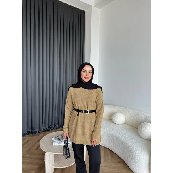 Miya Desenli Kazak - Sarı