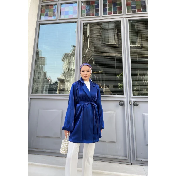 Moonlight Bağlamalı Ceket - Lacivert