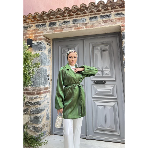 Moonlight Bağlamalı Ceket - Yeşil