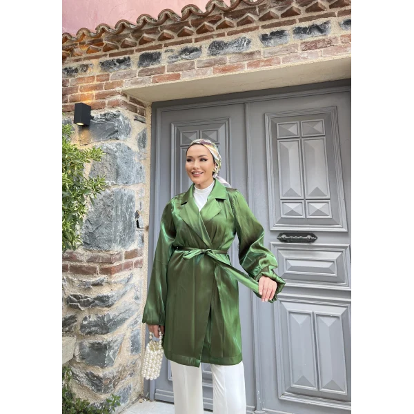Moonlight Bağlamalı Ceket - Yeşil