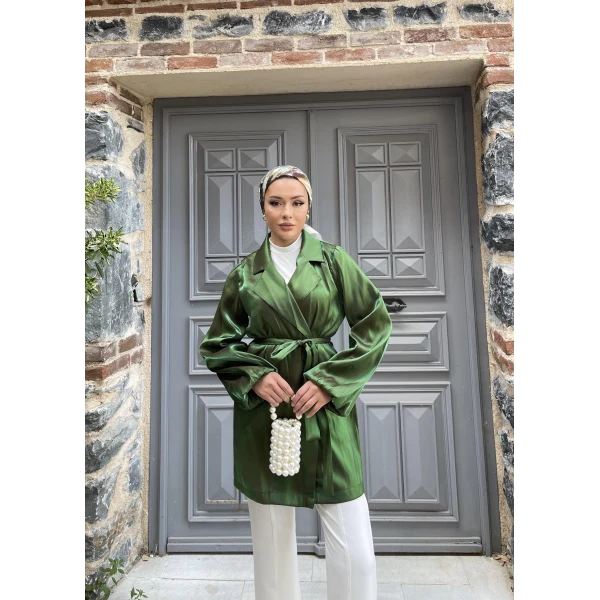 Moonlight Bağlamalı Ceket - Yeşil