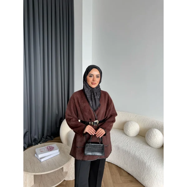 My-Edal Angora Hırka - Acı Kahve