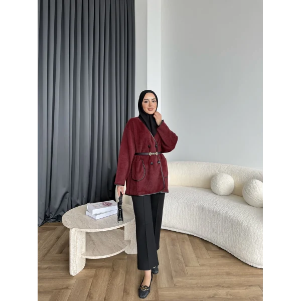 My-Edal Angora Hırka - Bordo