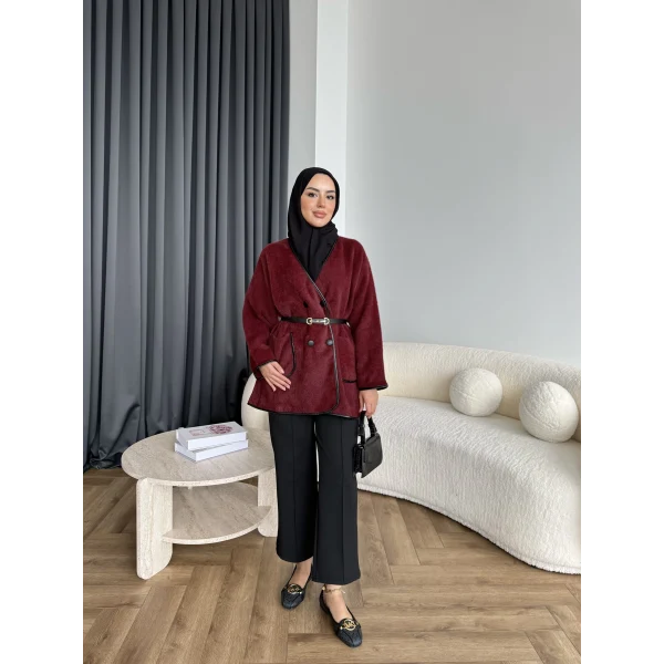My-Edal Angora Hırka - Bordo