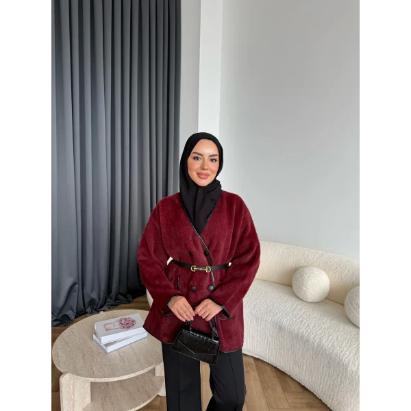 My-Edal Angora Hırka - Bordo