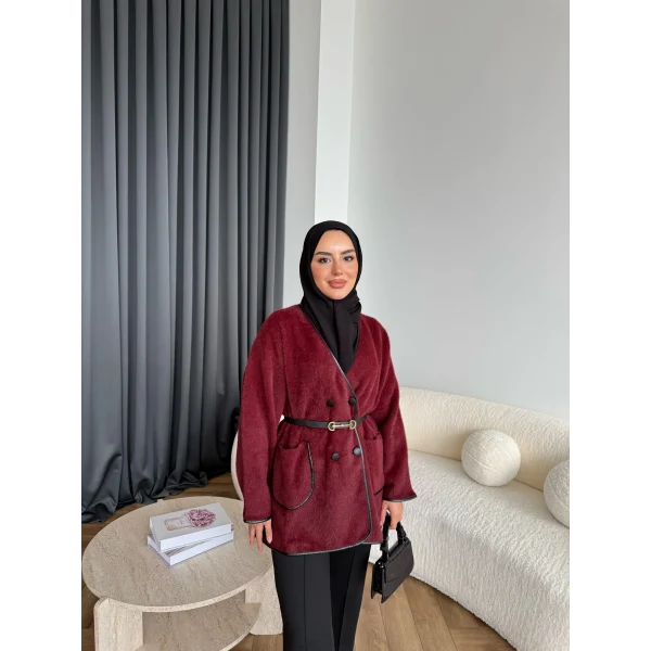 My-Edal Angora Hırka - Bordo