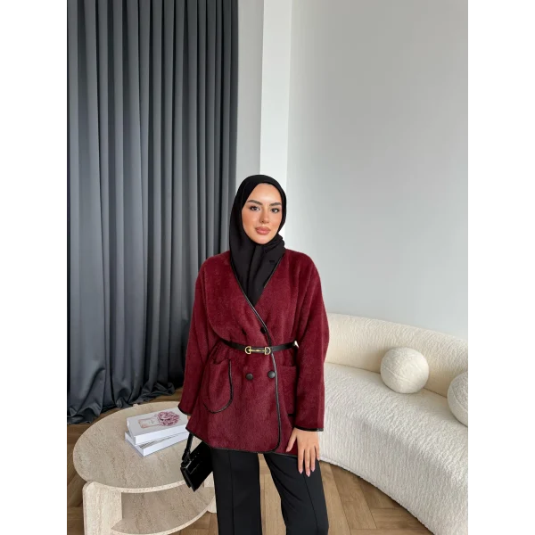 My-Edal Angora Hırka - Bordo
