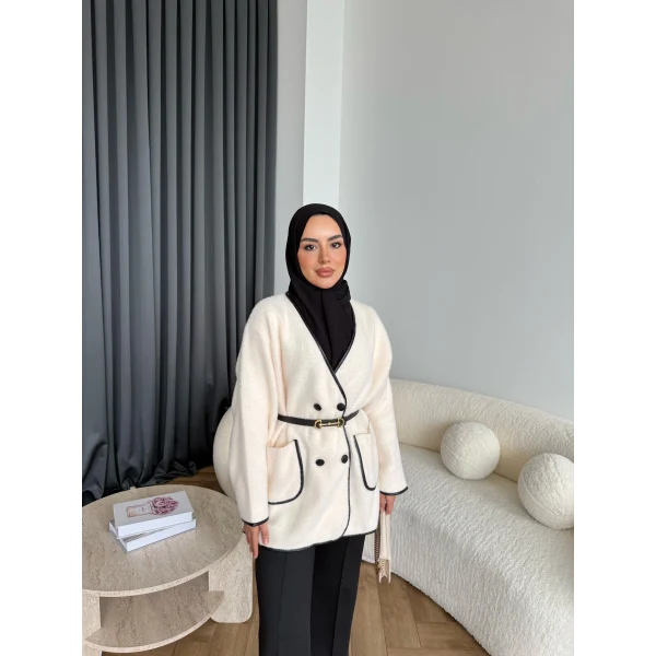 My-Edal Angora Hırka - Ekru
