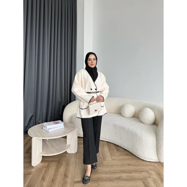 My-Edal Angora Hırka - Ekru