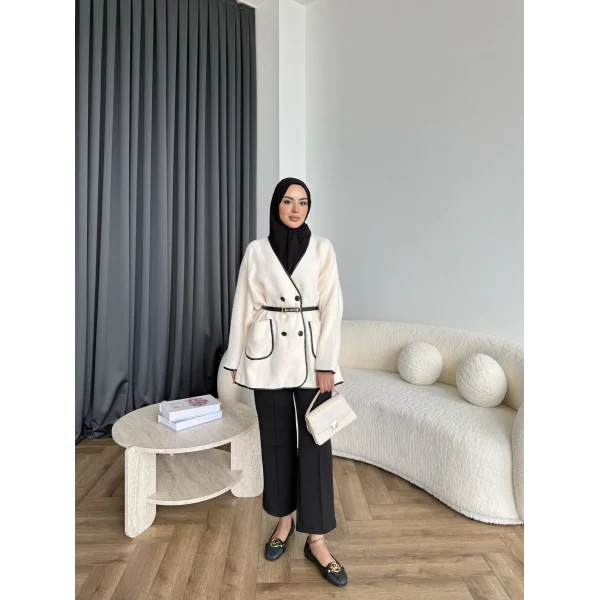 My-Edal Angora Hırka - Ekru