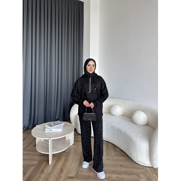 Neva Taşlı Oysh Takım - Siyah