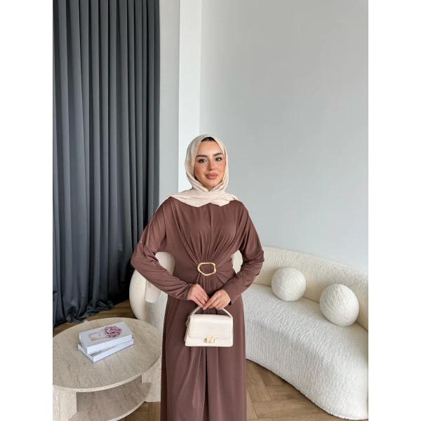 Nisa Sandy Elbise - Kahve
