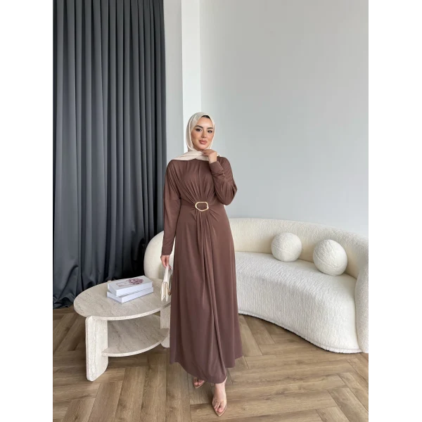 Nisa Sandy Elbise - Kahve