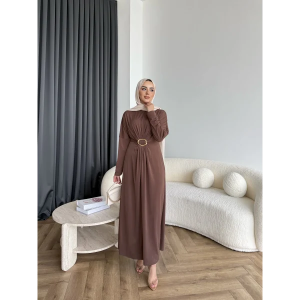 Nisa Sandy Elbise - Kahve