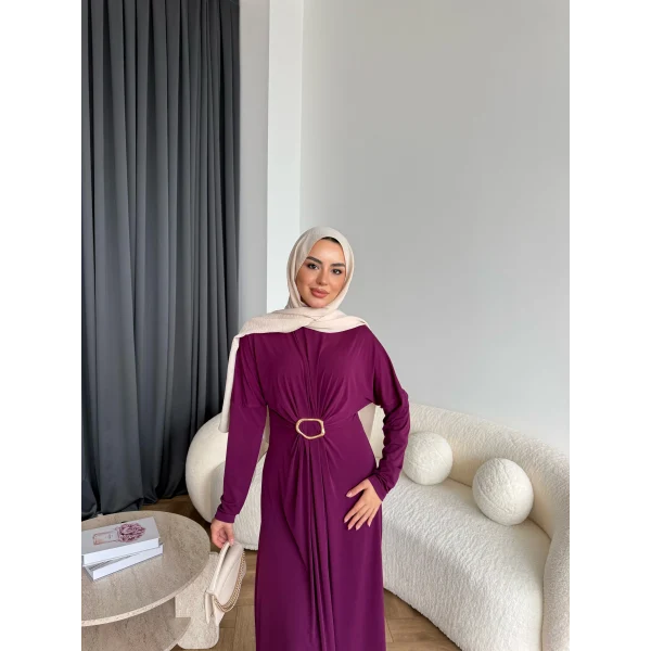 Nisa Sandy Elbise - Mürdüm