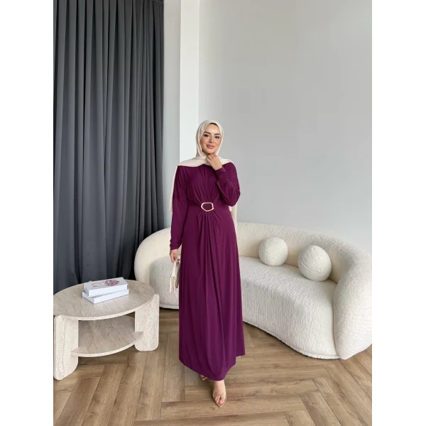 Nisa Sandy Elbise - Mürdüm