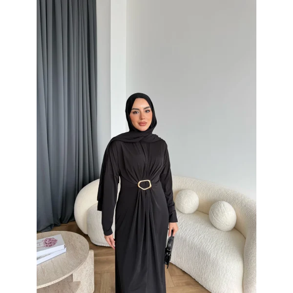 Nisa Sandy Elbise - Siyah