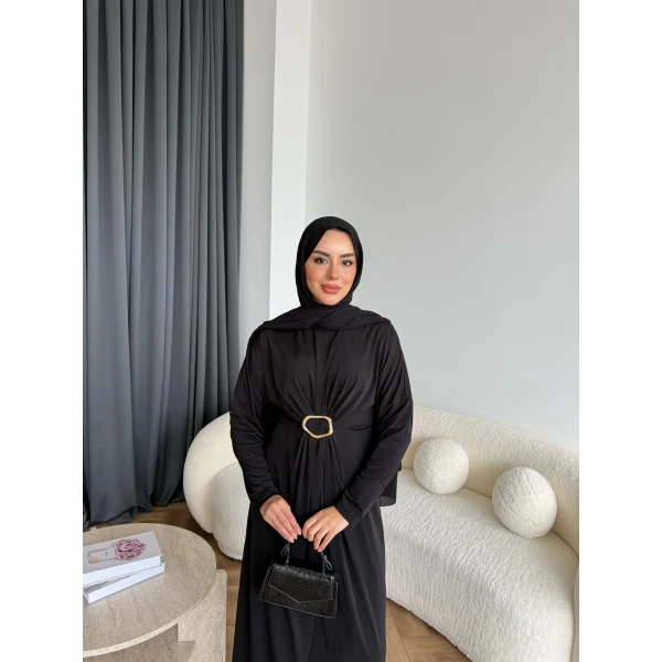 Nisa Sandy Elbise - Siyah