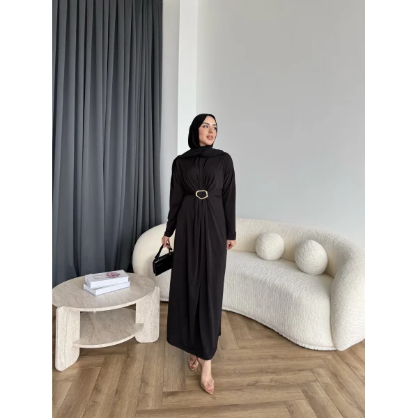 Nisa Sandy Elbise - Siyah