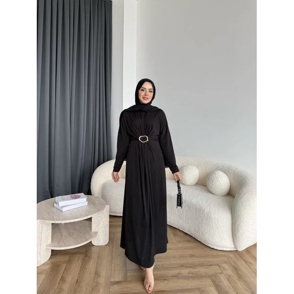 Nisa Sandy Elbise - Siyah