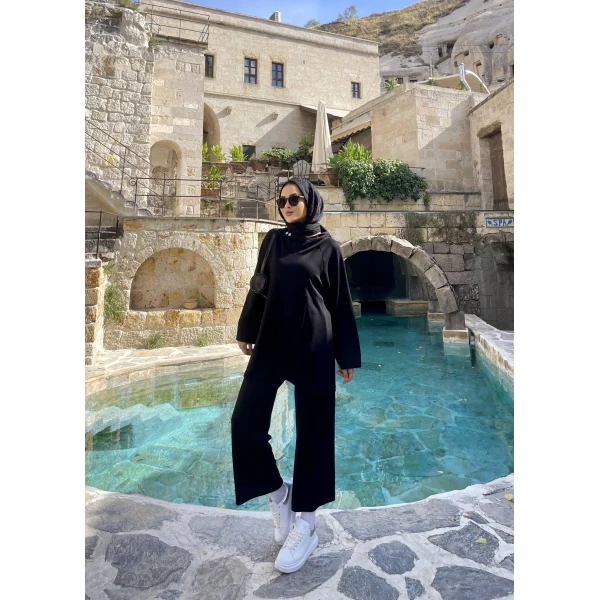 Oslen Kapuşonlu Oysho Takım - Siyah