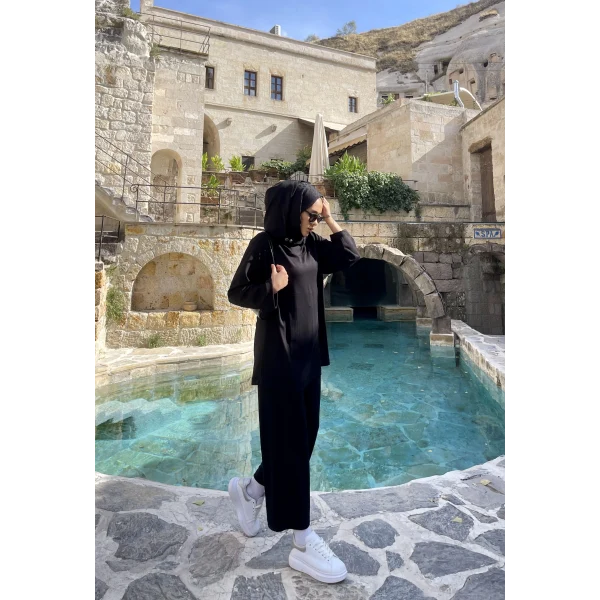 Oslen Kapuşonlu Oysho Takım - Siyah