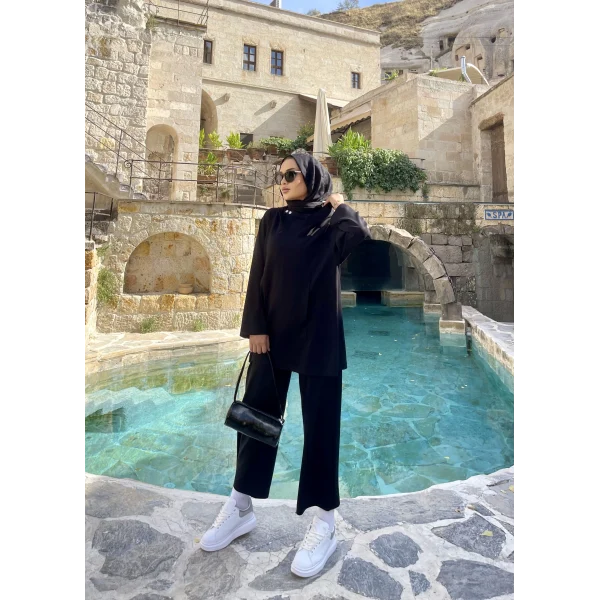 Oslen Kapuşonlu Oysho Takım - Siyah