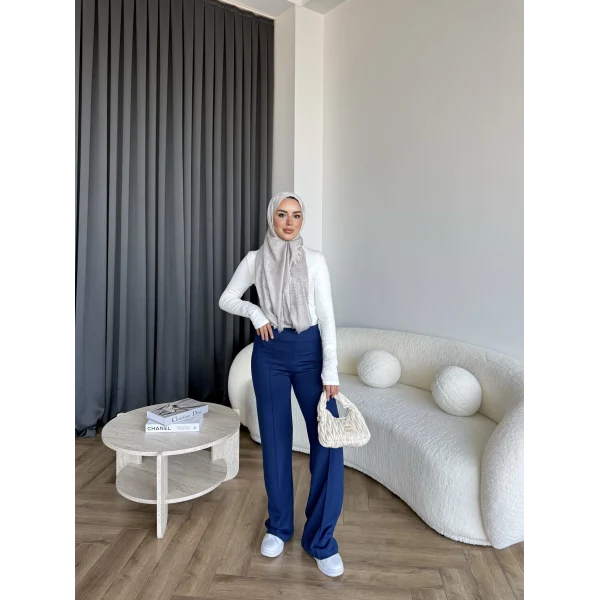 Oysh Kumaş Pantolon - Lacivert