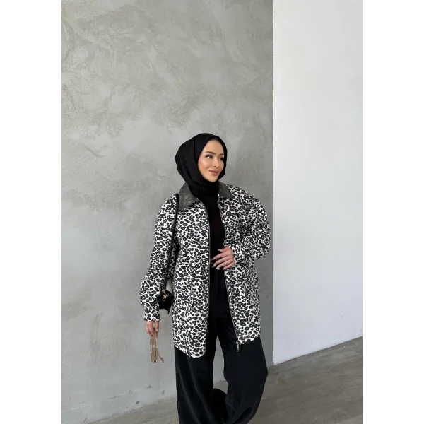 P&B Model Viral Cepli Gabardin Ceket - Beyaz