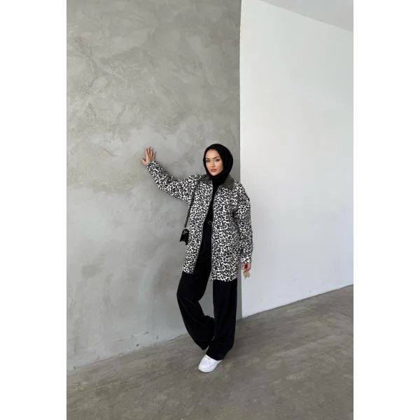 P&B Model Viral Cepli Gabardin Ceket - Beyaz