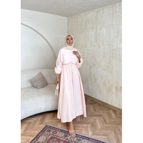 Palüde Müslin Elbise - Pembe