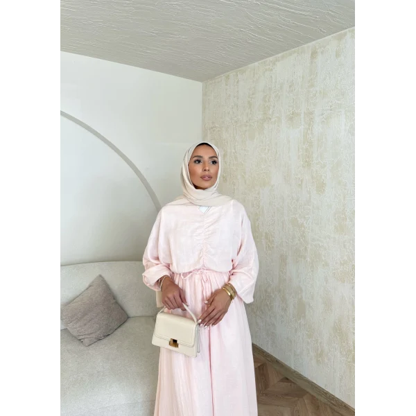 Palüde Müslin Elbise - Pembe