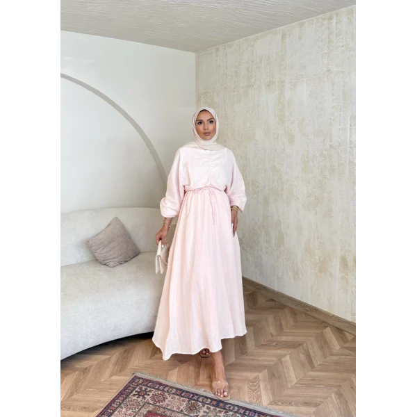 Palüde Müslin Elbise - Pembe