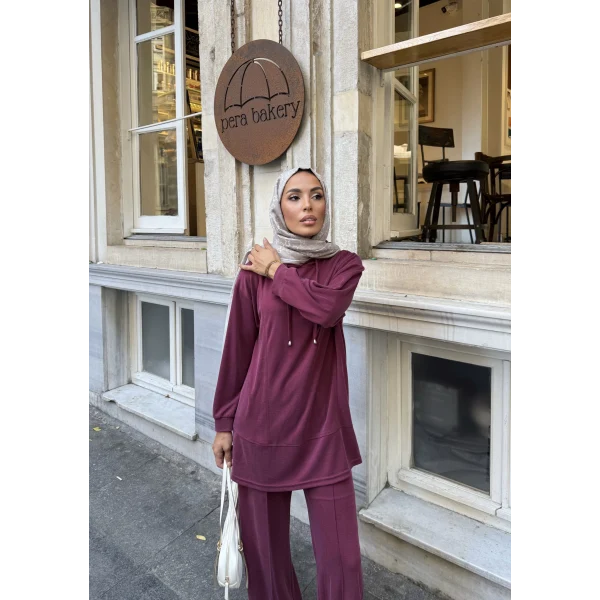Pamira Kapşonlu Oysh Takım - Bordo