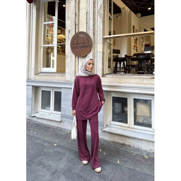 Pamira Kapşonlu Oysh Takım - Bordo