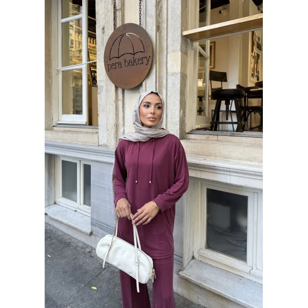 Pamira Kapşonlu Oysh Takım - Bordo