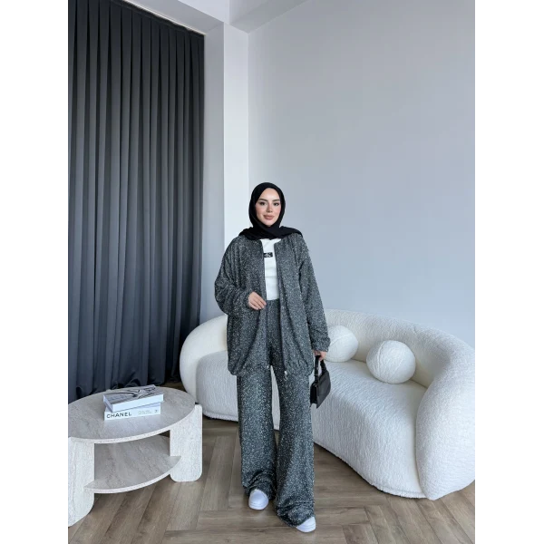 Parıltı Bomber İkili Takım - Antrasit