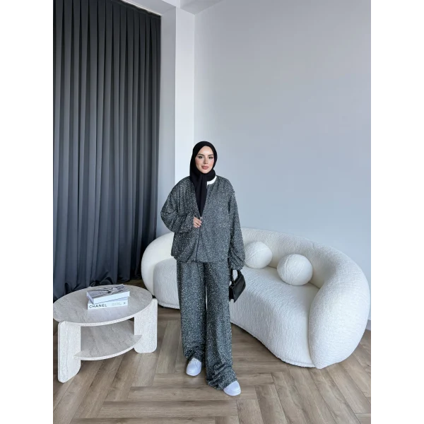 Parıltı Bomber İkili Takım - Antrasit