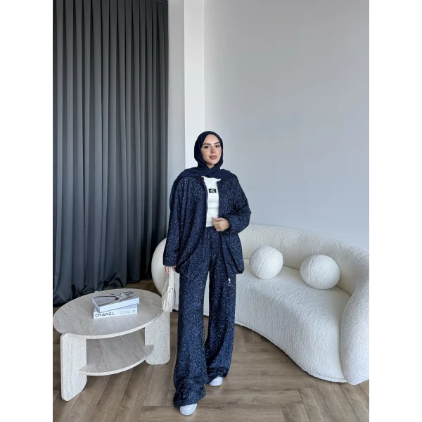 Parıltı Bomber İkili Takım - Lacivert