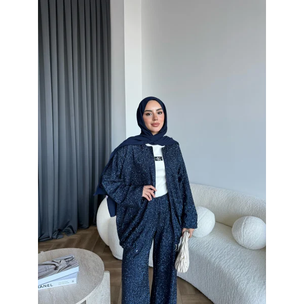 Parıltı Bomber İkili Takım - Lacivert