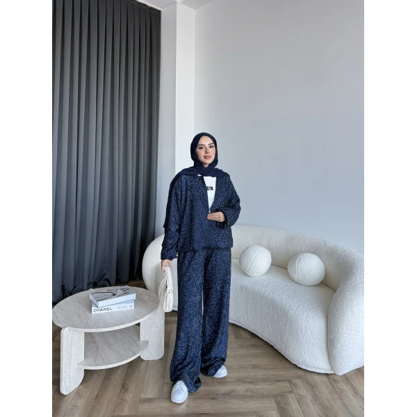 Parıltı Bomber İkili Takım - Lacivert