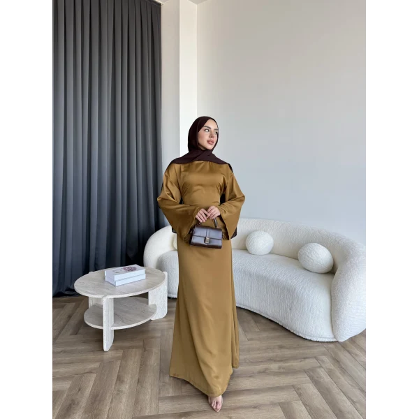 Pln- Aslıhan Saten Elbise - Hardal