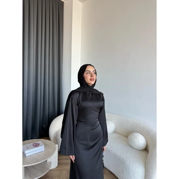 Pln- Aslıhan Saten Elbise - Siyah
