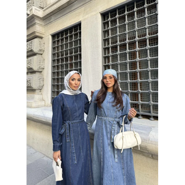 Radi Kot Elbise - Açık Mavi