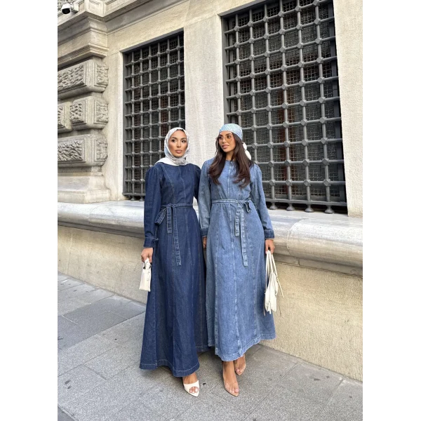 Radi Kot Elbise - Açık Mavi