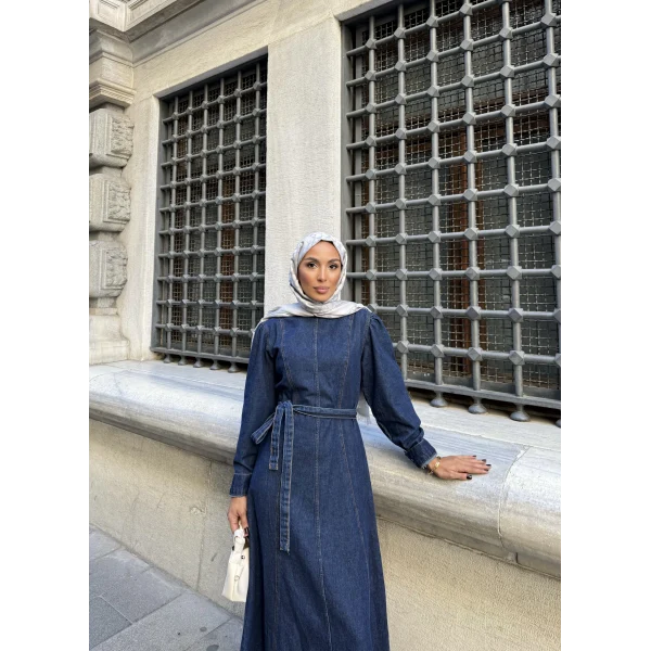 Radi Kot Elbise - Koyu Mavi