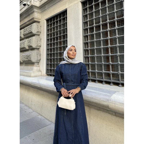 Radi Kot Elbise - Koyu Mavi