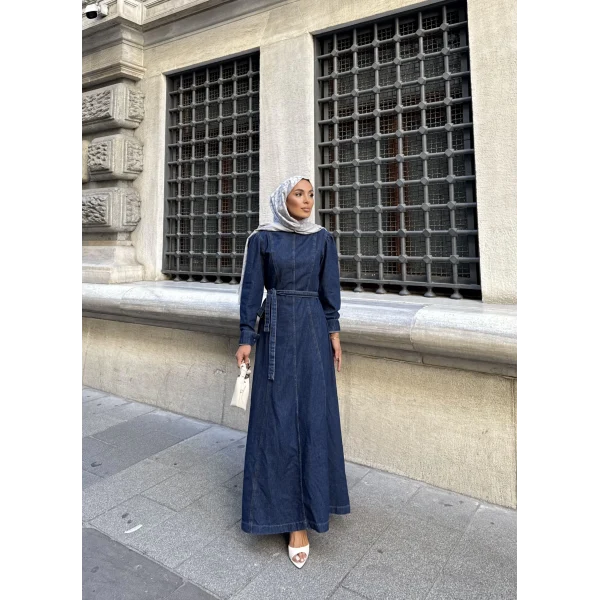 Radi Kot Elbise - Koyu Mavi