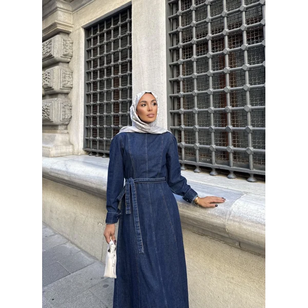 Radi Kot Elbise - Koyu Mavi